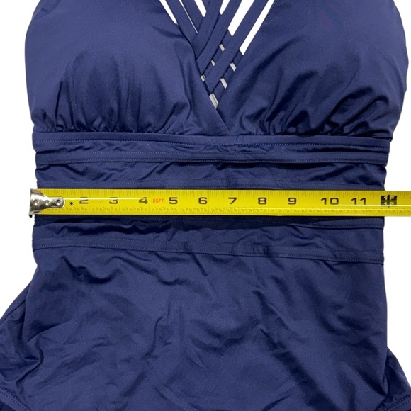 La Blanca size 12 NWT blue cross back one piece swimsuit NWT perfect condition! - Picture 7 of 11
